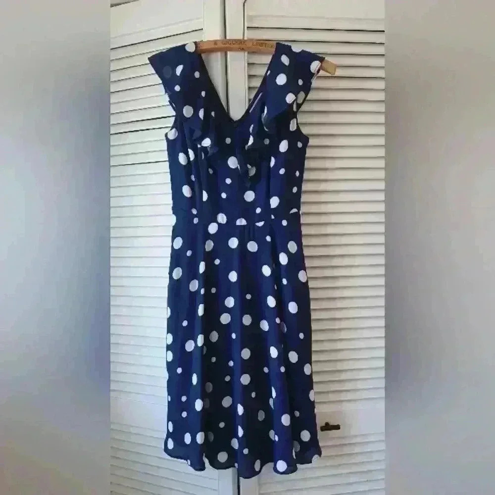 Ricki's  Women's V-Neck Sleeveless Polka Dot Lined Dress Size 0 *New with tag